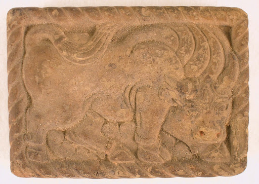 Tile with bull