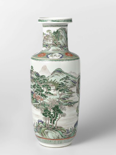 Vase with a continuous river landscape - Anonymous