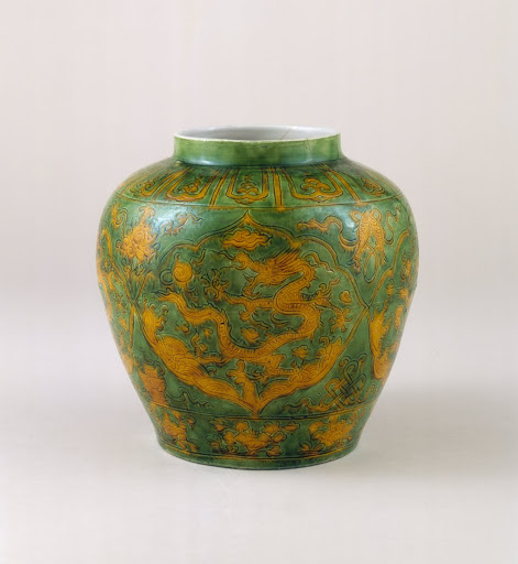 Jar with Incised Dragon Design - Jingdezhen kilns