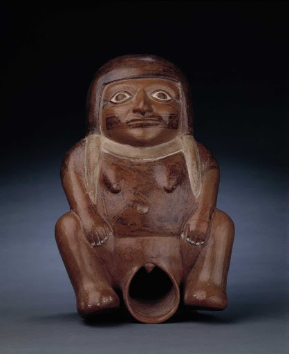 Sculptural ceramic ceremonial vessel that represents a woman ML004426 - Moche style