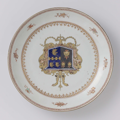 Dish with the arms of the Woodford and Lear families - Anonymous