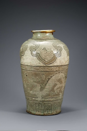 Jar, Buncheong Ware with Inlaid Dragon Design - Unknown