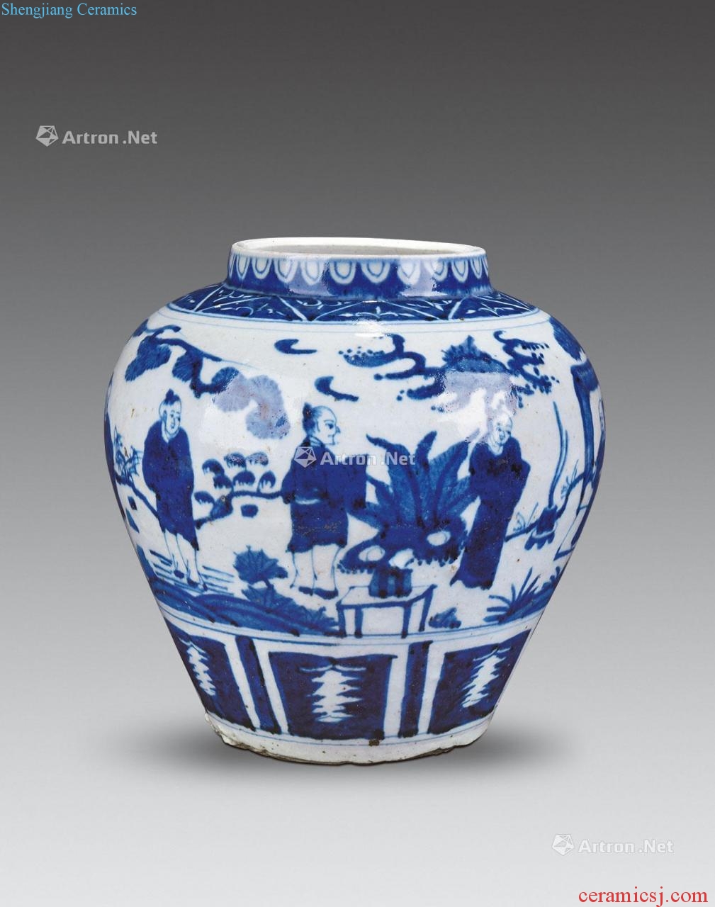 In the qing dynasty blue and white characters cans