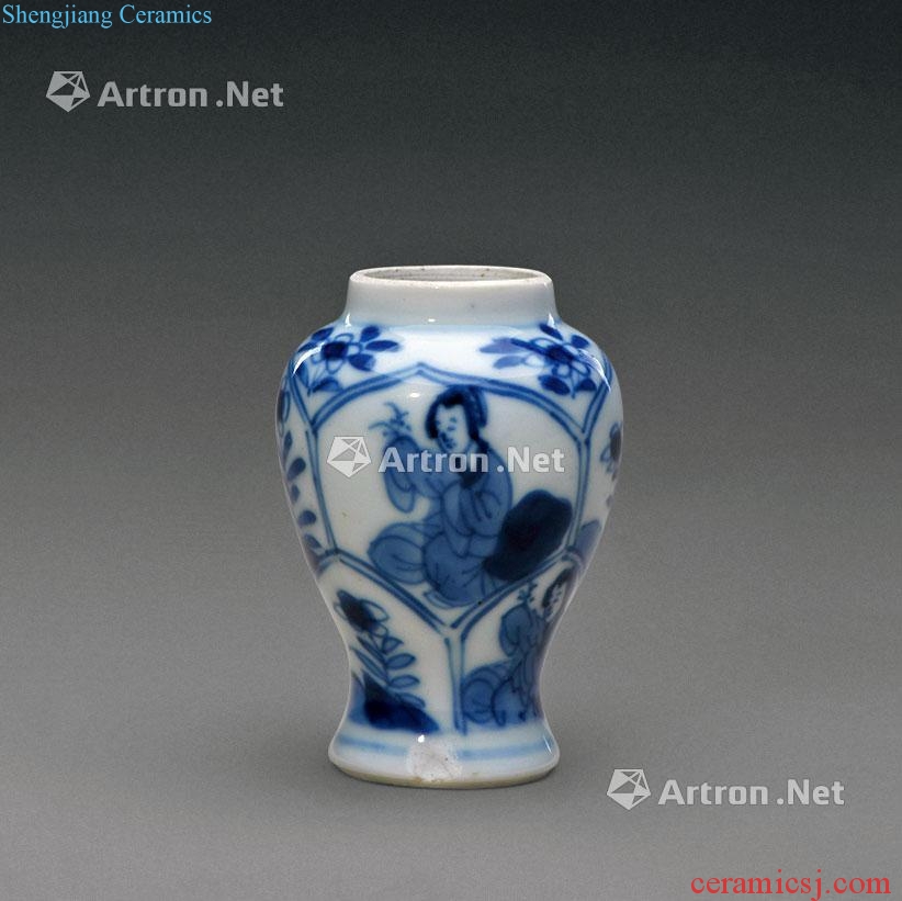 The qing emperor kangxi Flower figure character canister
