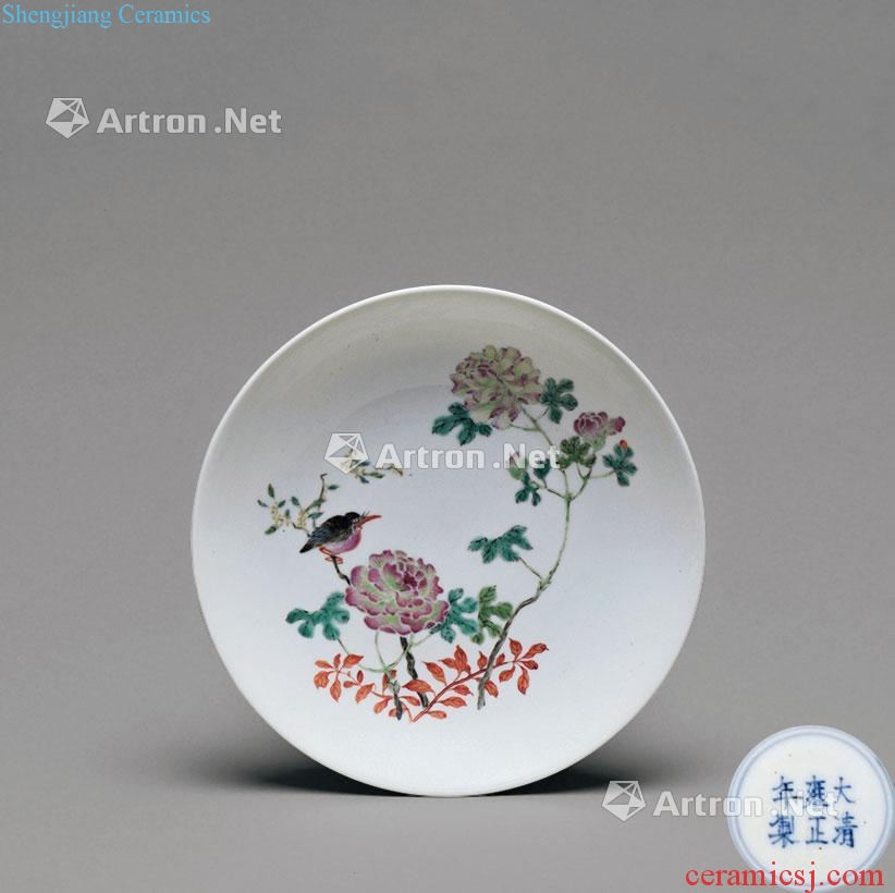 Qing qianlong powder enamel disc