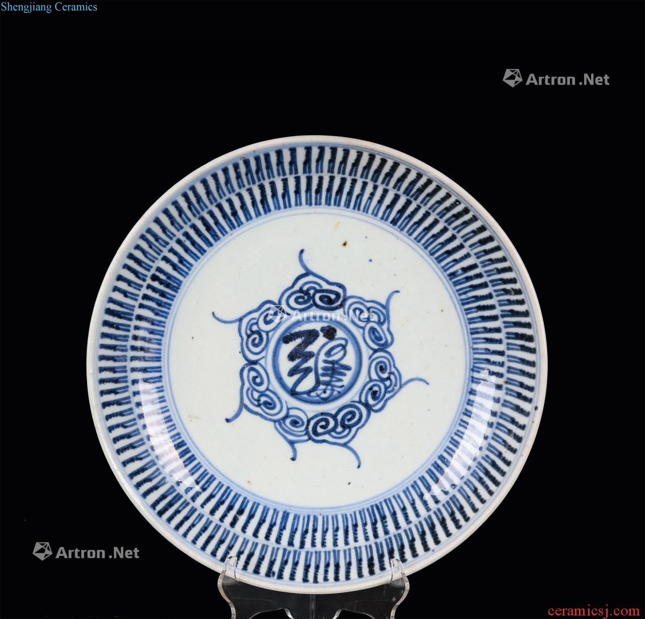 In the qing dynasty Blue and white live disc