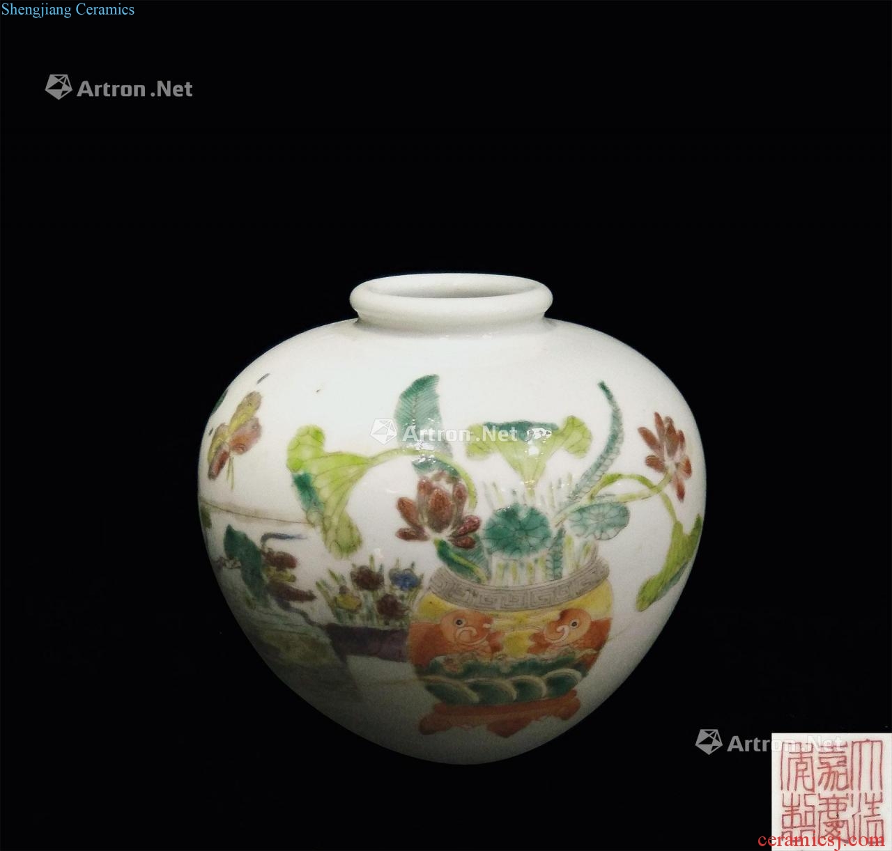 In the qing dynasty Pastel flowers in the qing dynasty antique grain pomegranate