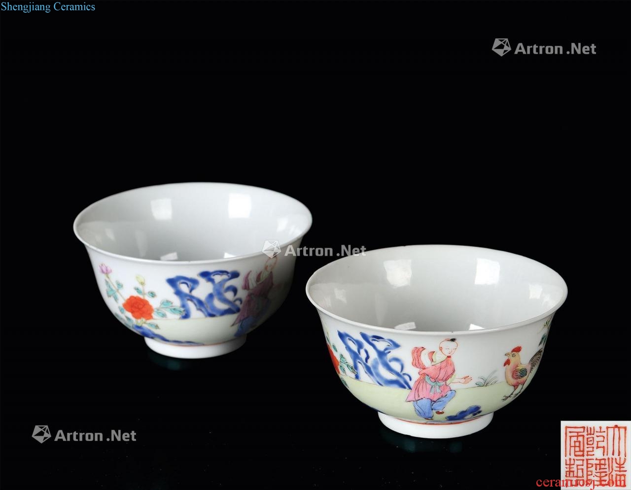 Royal pastel to poems in the qing dynasty bowl (a)