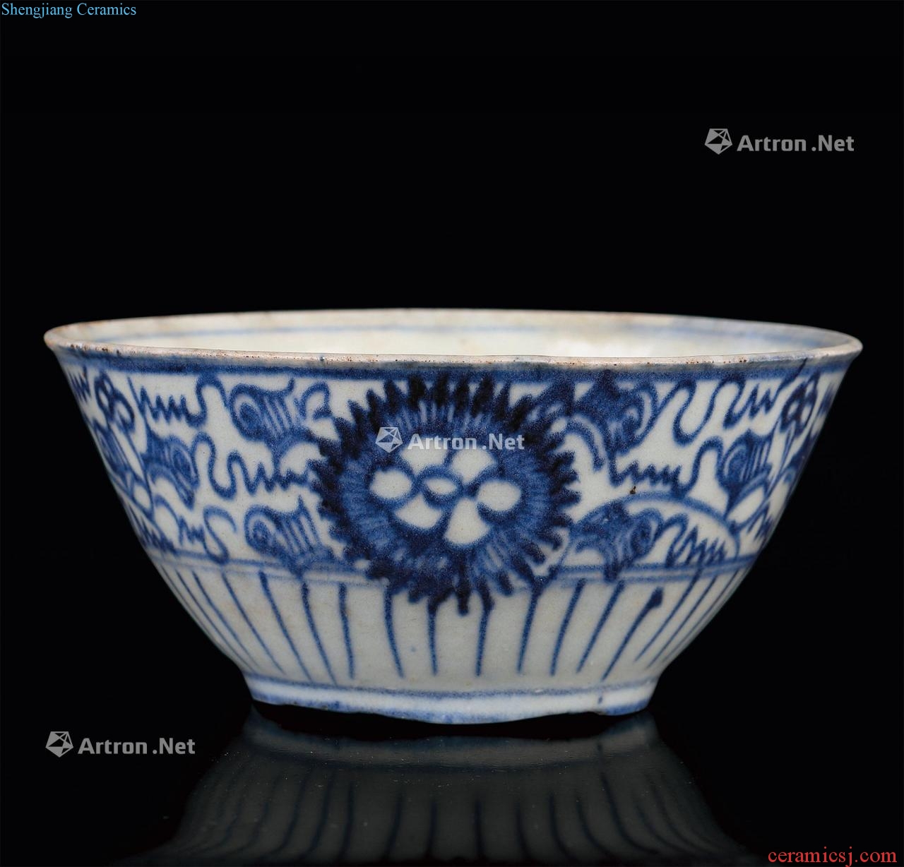 Ming xuande Medallion in Ming xuande blue and white flower green-splashed bowls