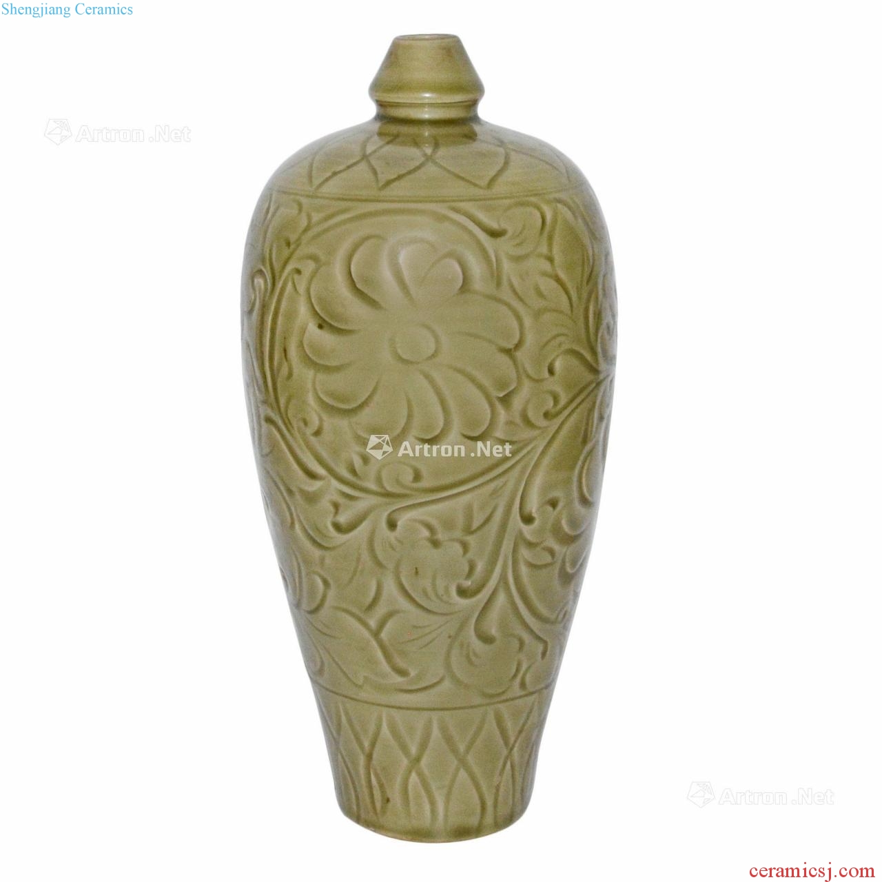 The song dynasty Yao state kiln chrysanthemum plum bottle wrapped branch