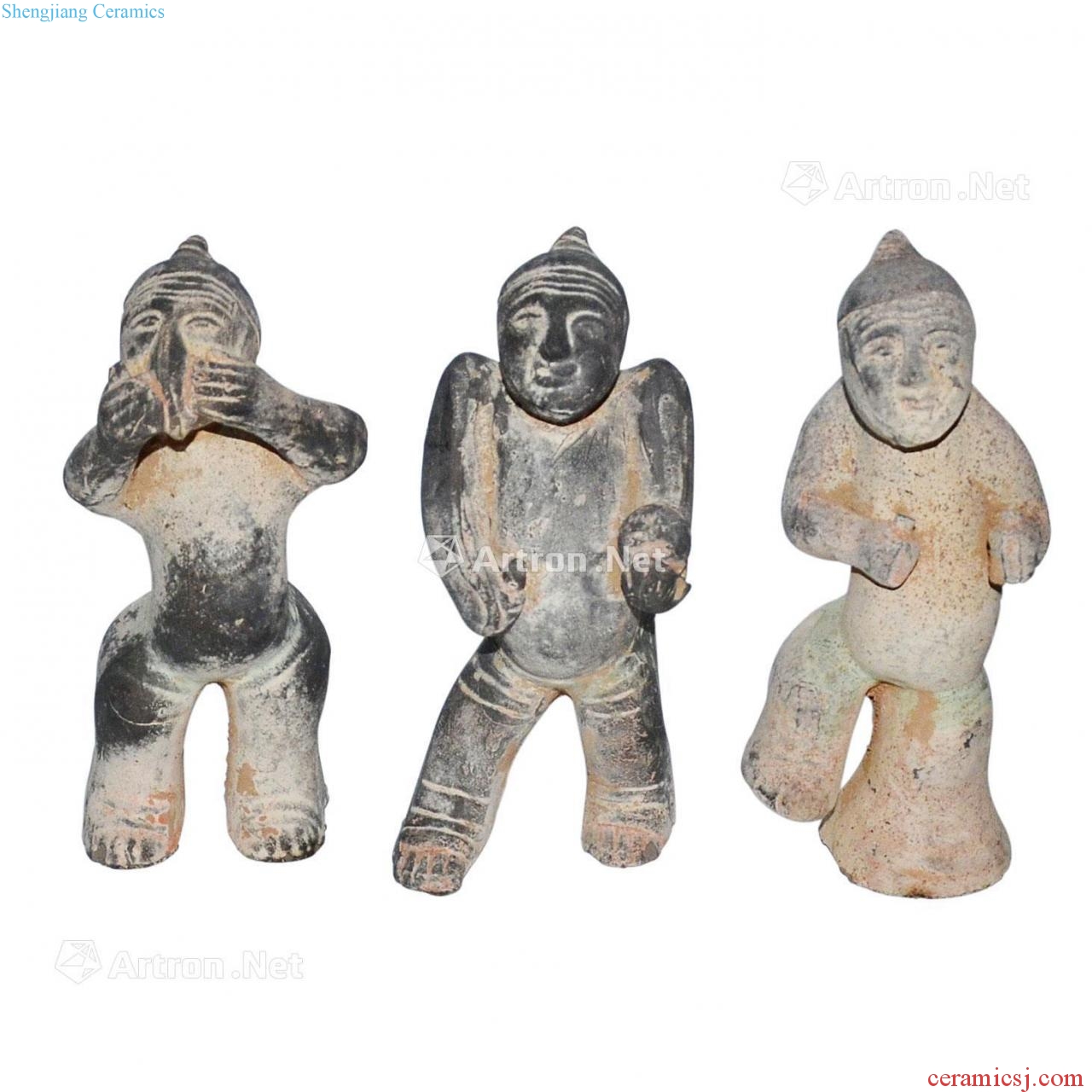 Han ceramic rap musicians A set of three