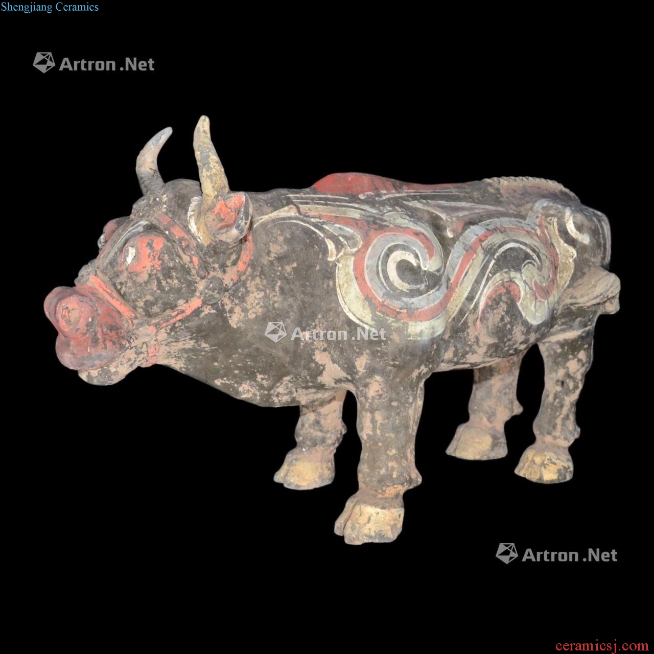Han the chahai carved cow volume moire stands resemble