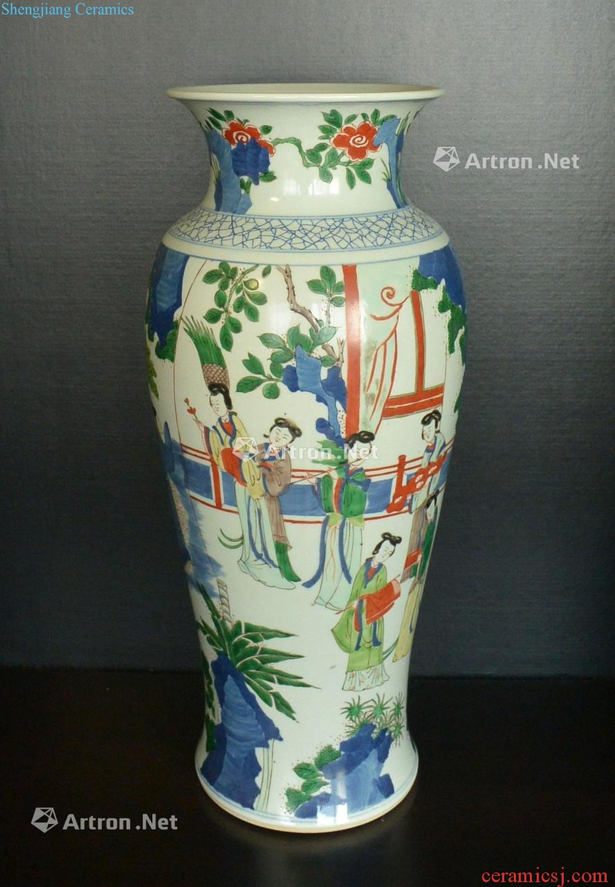 The qing emperor kangxi porcelain colorful princess with bachelor of five ladies three story lines goddess of mercy bottle