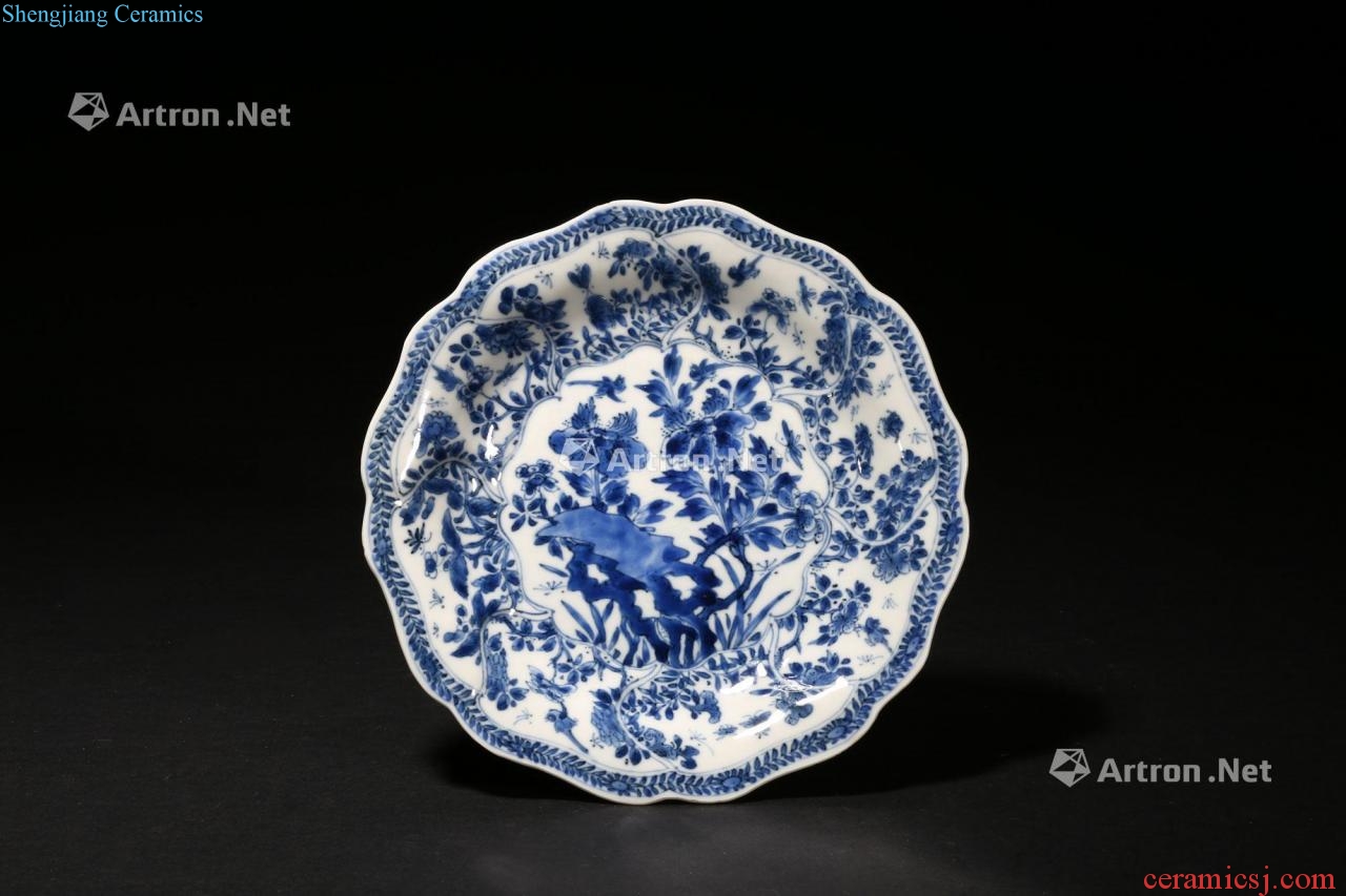 The qing emperor kangxi Blue and white flower butterfly tattoo kwai disc plate