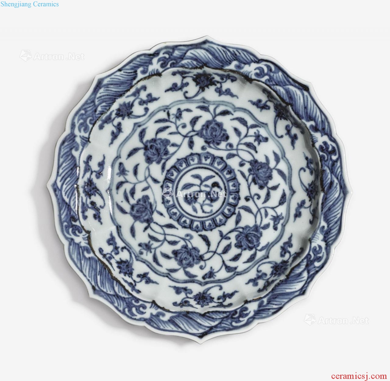 Ming yongle Blue and white flowers and wen ling swash caps