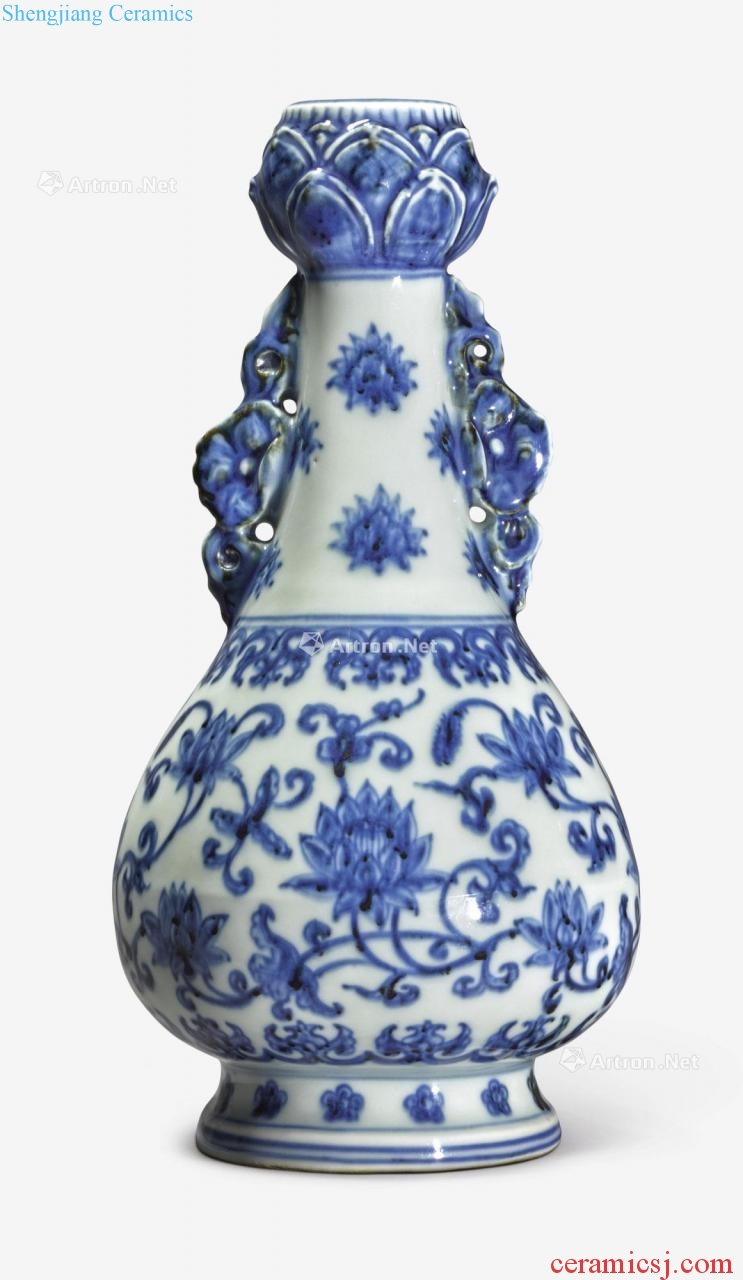 in Blue and white tie Hualien disc mouth bottle