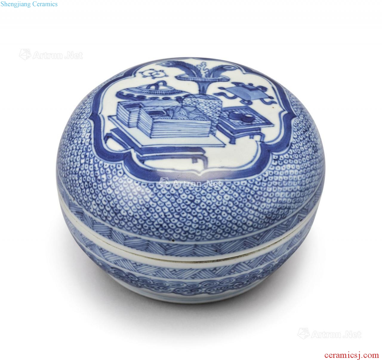 The qing emperor kangxi porcelain medallion antique tougue box