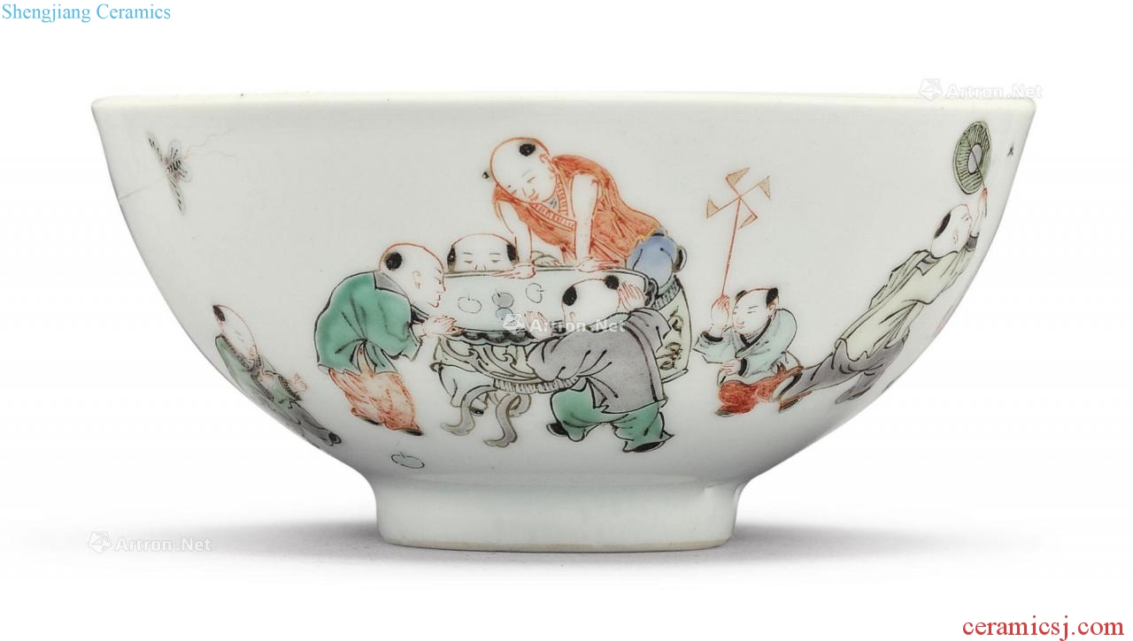 The qing emperor kangxi colorful figure cup baby play