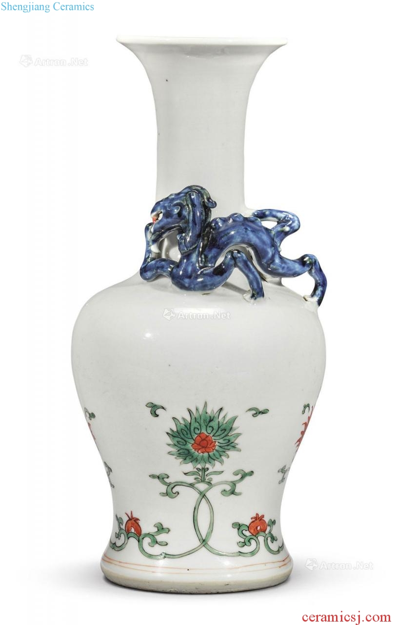 The qing emperor kangxi Colorful flowers stick therefore dragon bottle