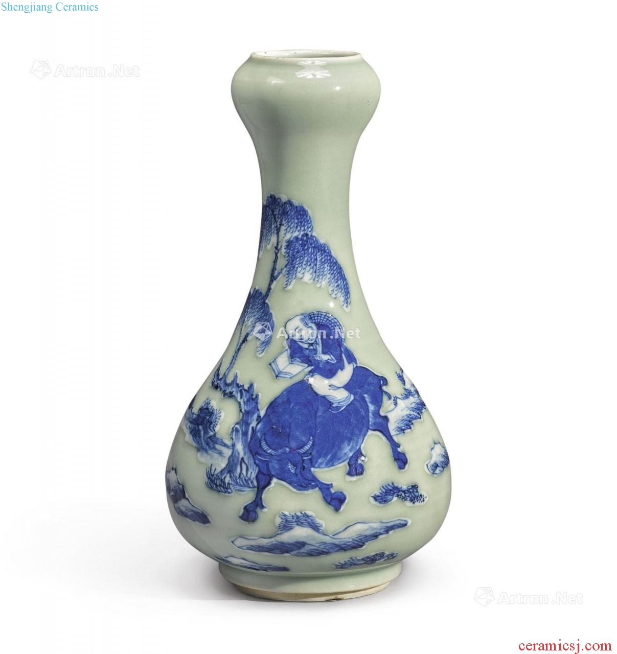 The qing emperor kangxi pea green to read the map blue cattle bottles of garlic