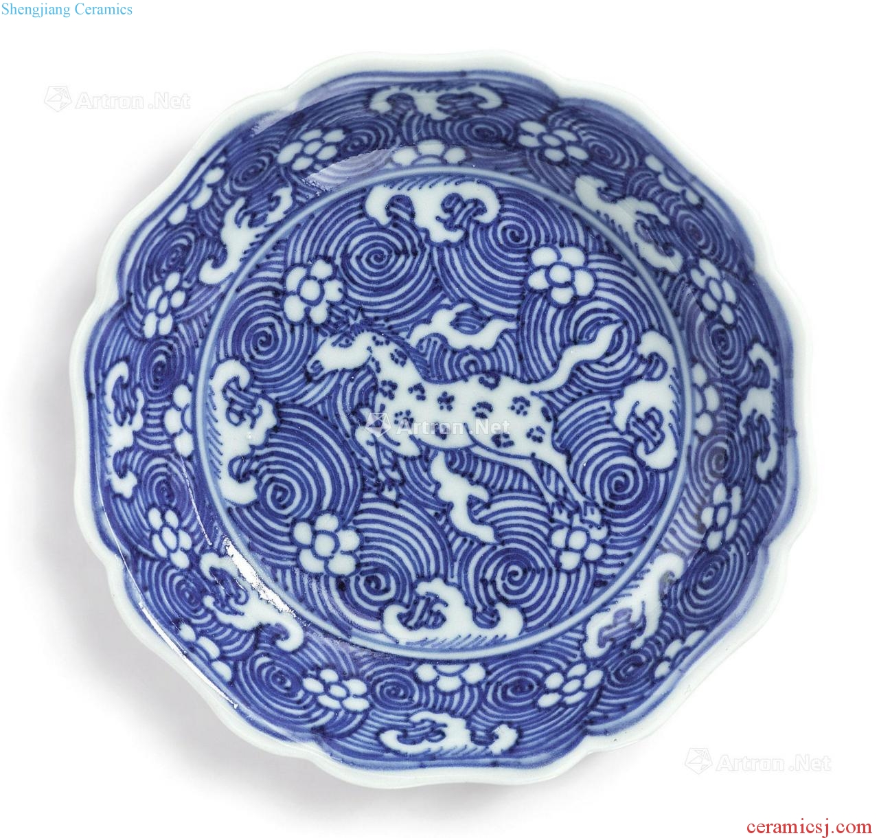 The qing emperor kangxi Blue and white hippocampus figure kwai small mouth
