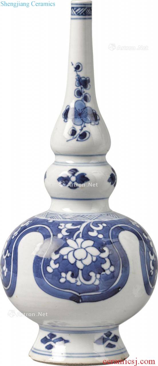 The qing emperor kangxi Blue and white flower grain to the flask