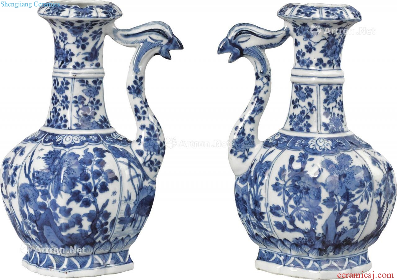 The qing emperor kangxi Blue and white four seasons flower figure ling feng first fancy pot (a)