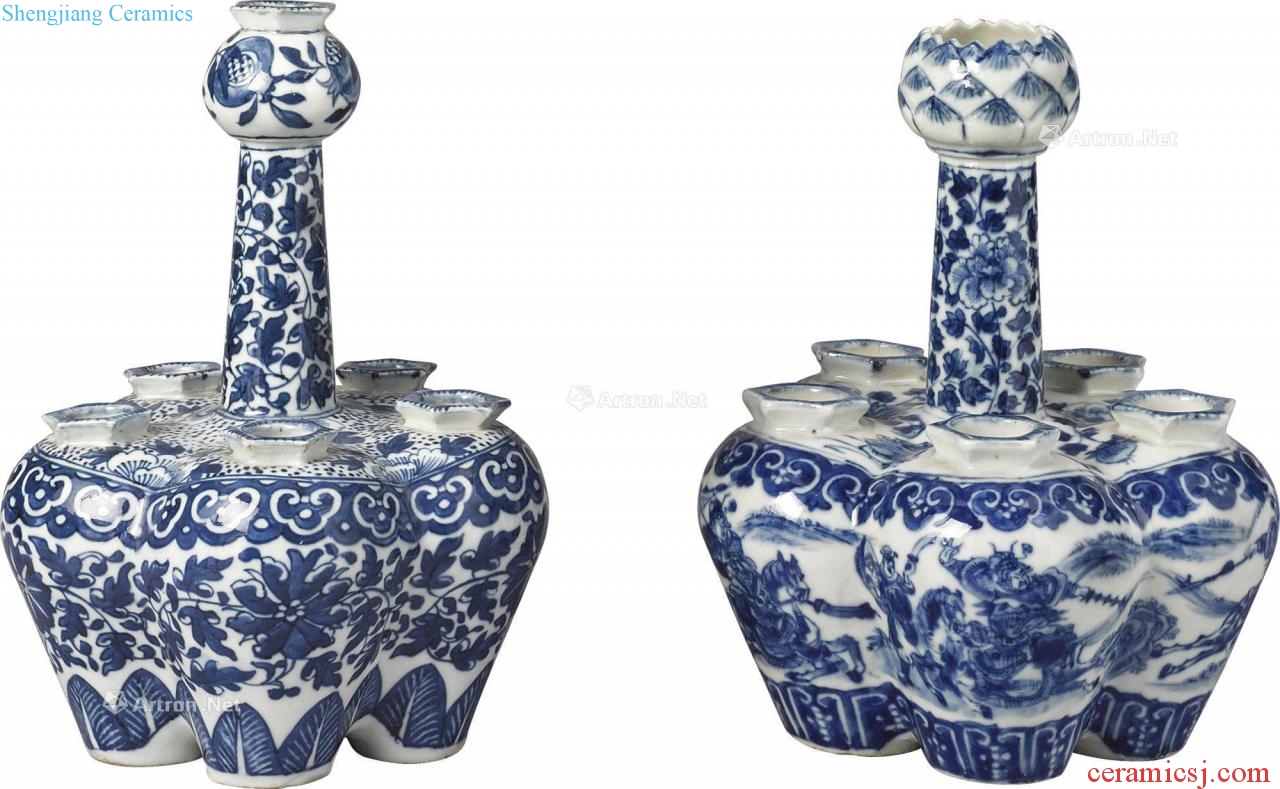 Qing dynasty in the 19th century Blue and white unite the bottle (two)