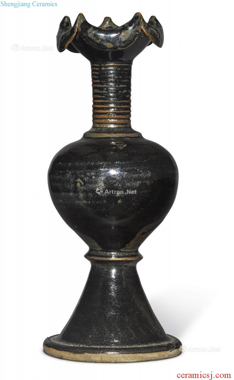 Northern song dynasty/gold The black glaze flower bottle mouth