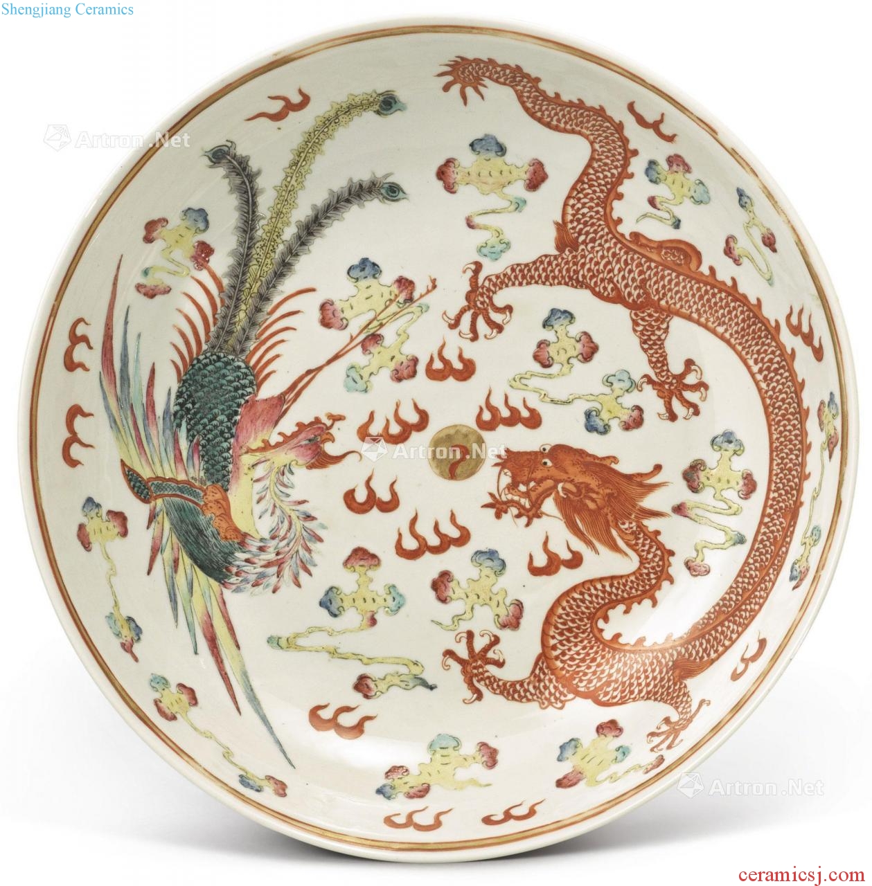 Qing guangxu Longfeng drama beads tray (a)