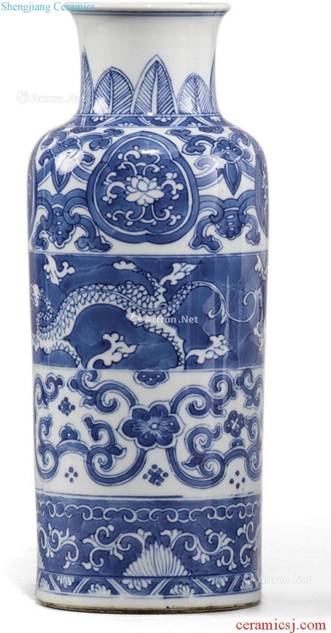 The qing emperor kangxi porcelain therefore dragon tube bottles