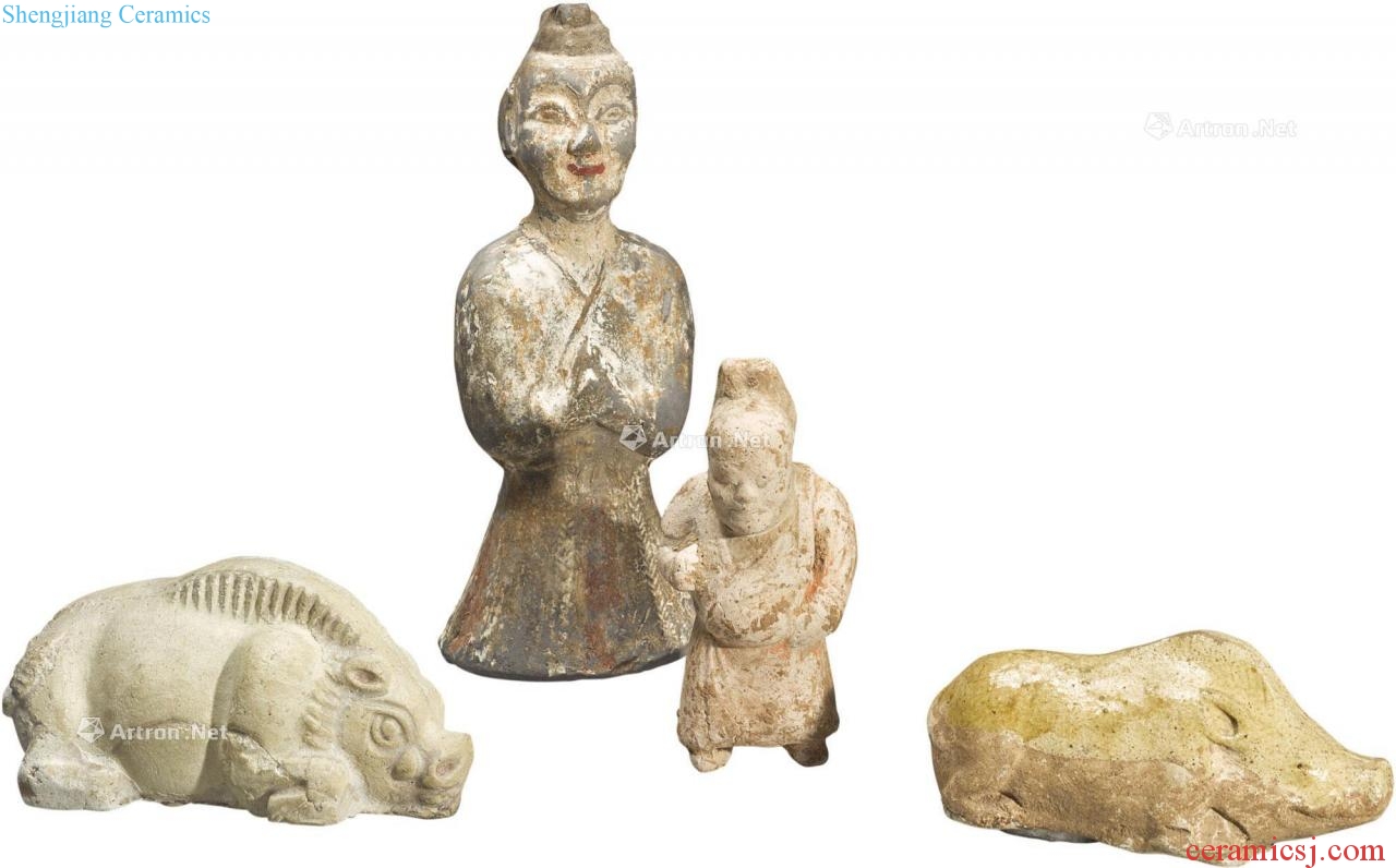 The han to the tang dynasty tomb figures (four pieces)