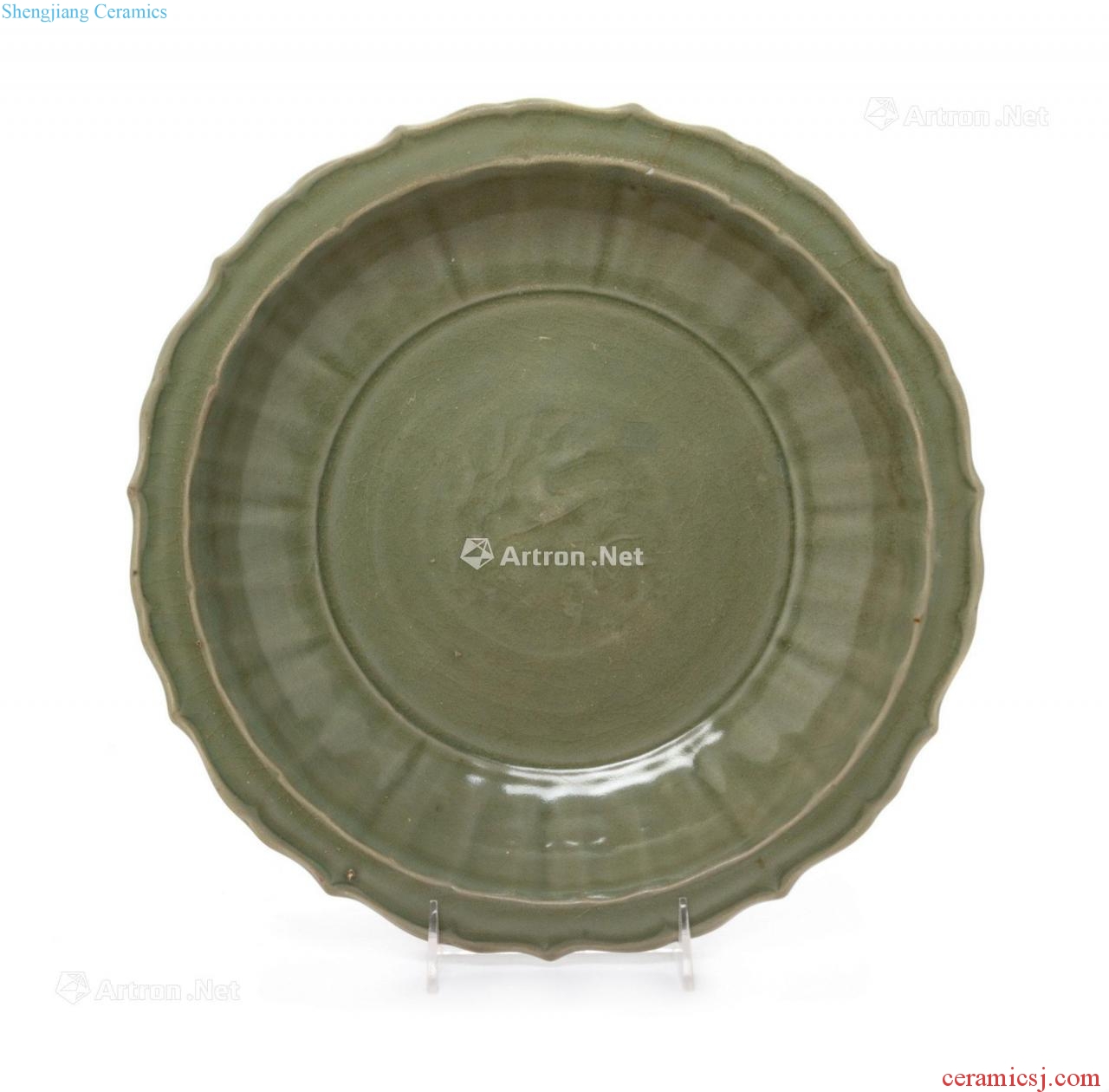 Ming Longquan green glaze dragon mouth tray