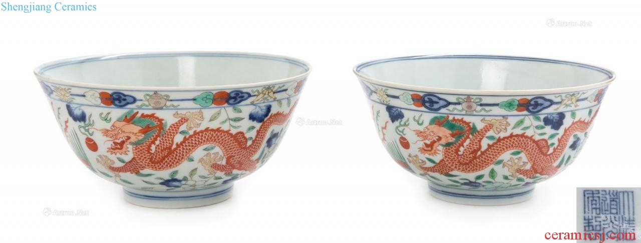 Qing daoguang Colorful longfeng floral bowl (a)