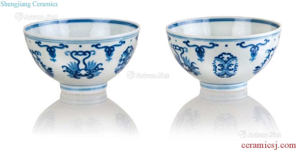 PAIR OF IMPERIAL BLUE AND WHITE BOWLS; JIAQING