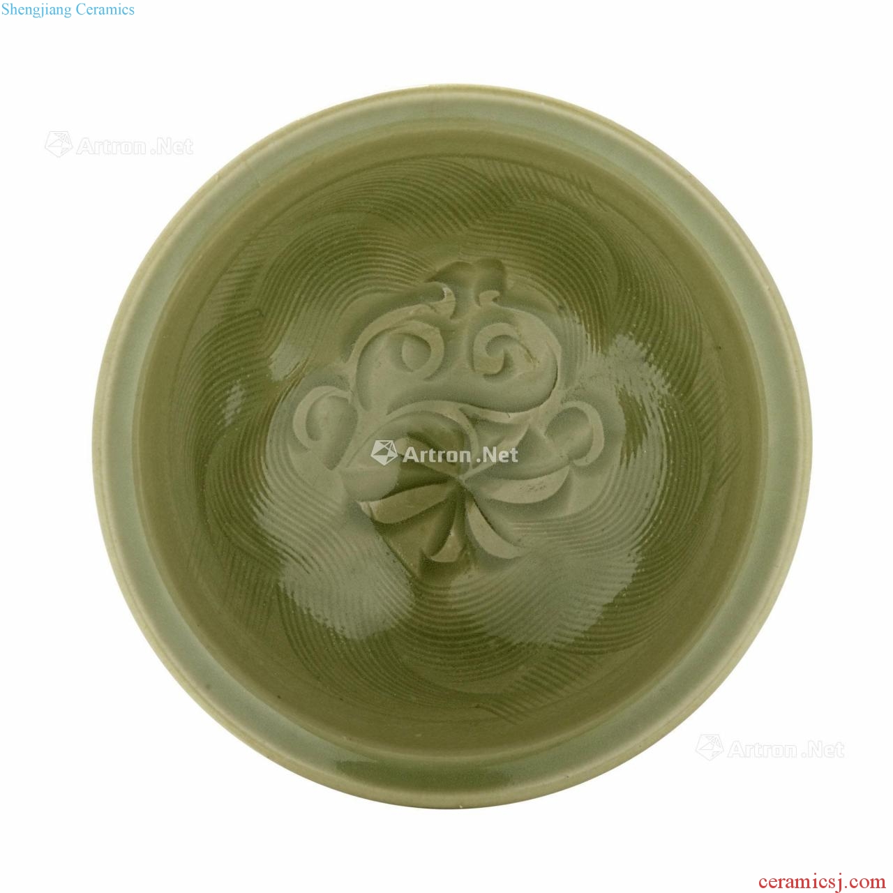 Northern song dynasty Yao state kiln green glaze hand-cut 盌