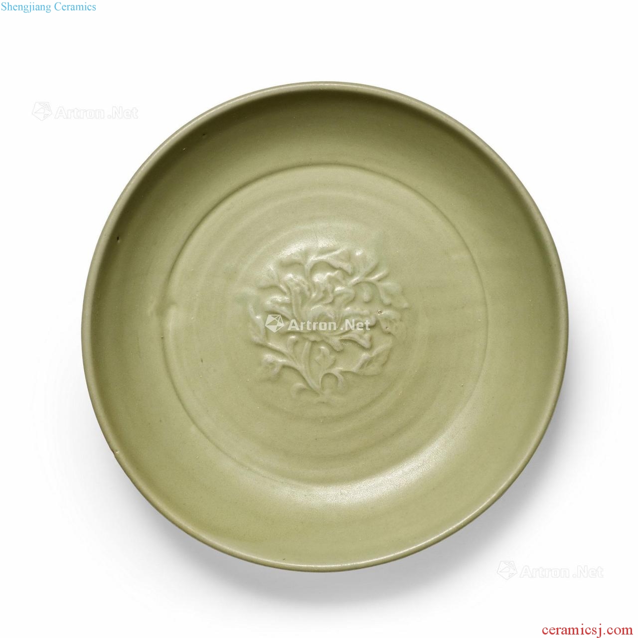 Yuan and early Ming Longquan celadon green glaze pastoral Dan tray