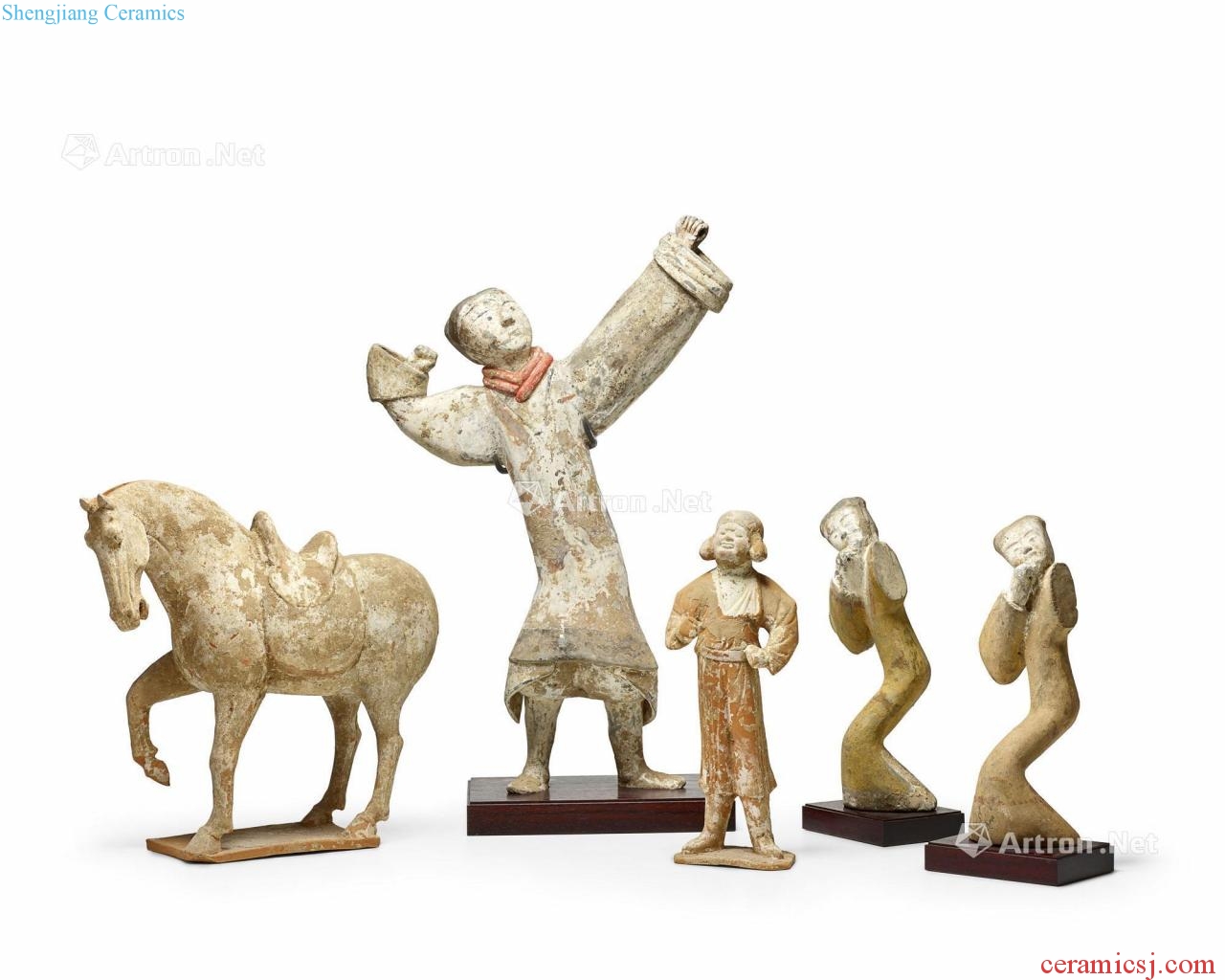 Han and tang painted pottery figurine (five)