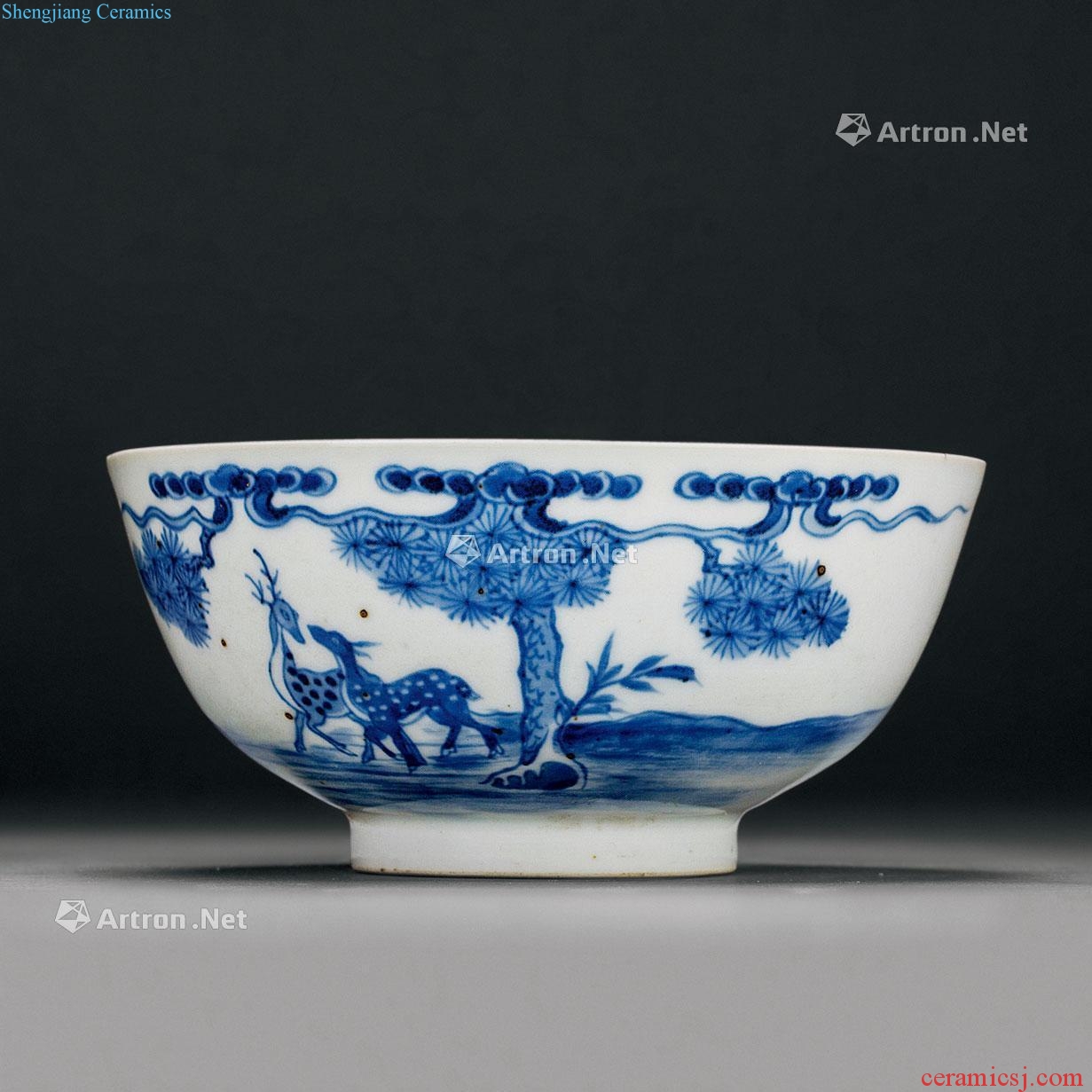 The Qing Dynasty A BLUE AND WHITE DEAR AND POEM to use