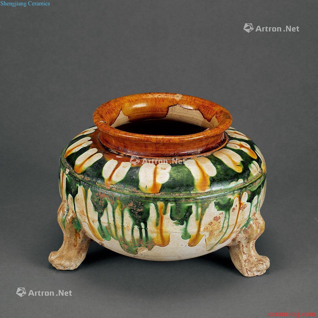 Tang Dynasty TRICOLOR CLAW - FOOT CENSER