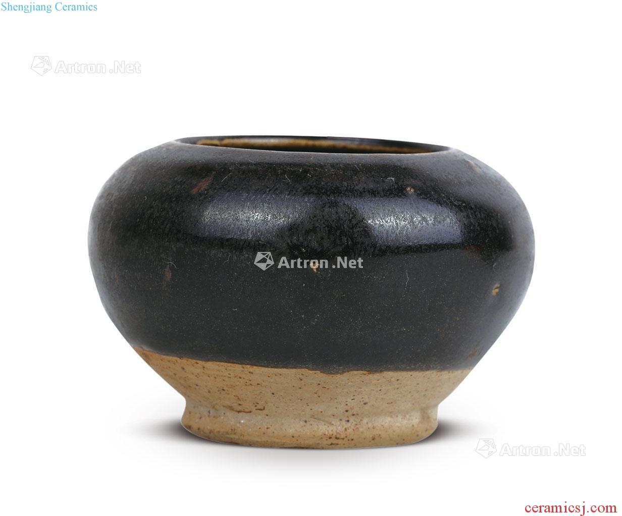 The AN YAOZHOU up BLACK GLAZED WATER HOLDER, TANG DYNASTY