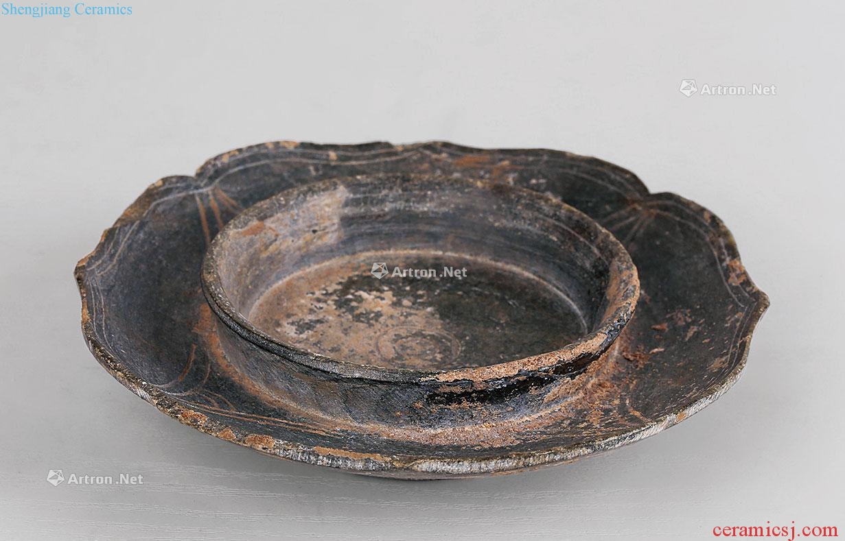 A "LEOPARD" STONE BOWL STAND TANG DYNASTY