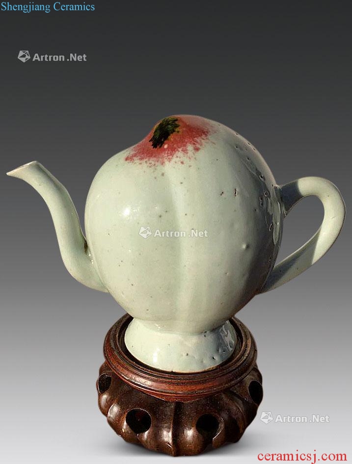 Yuan Dynasty AN UNDERGLAZED - RED REVERSED - POUR TEAPOT