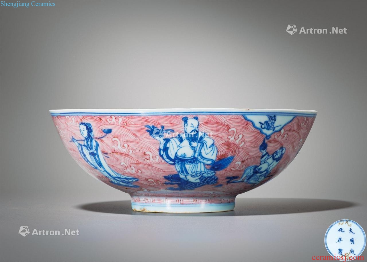 The qing emperor kangxi Blue and white youligong ensemble green-splashed bowls