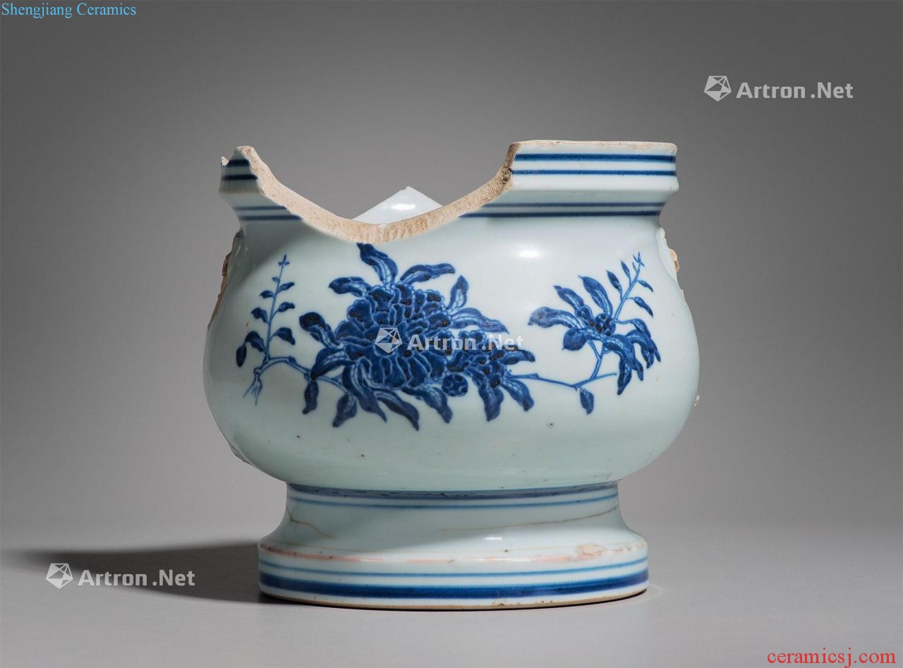 Ming dynasty Blue and white ruffled branch flowers lines GUI jie type furnace