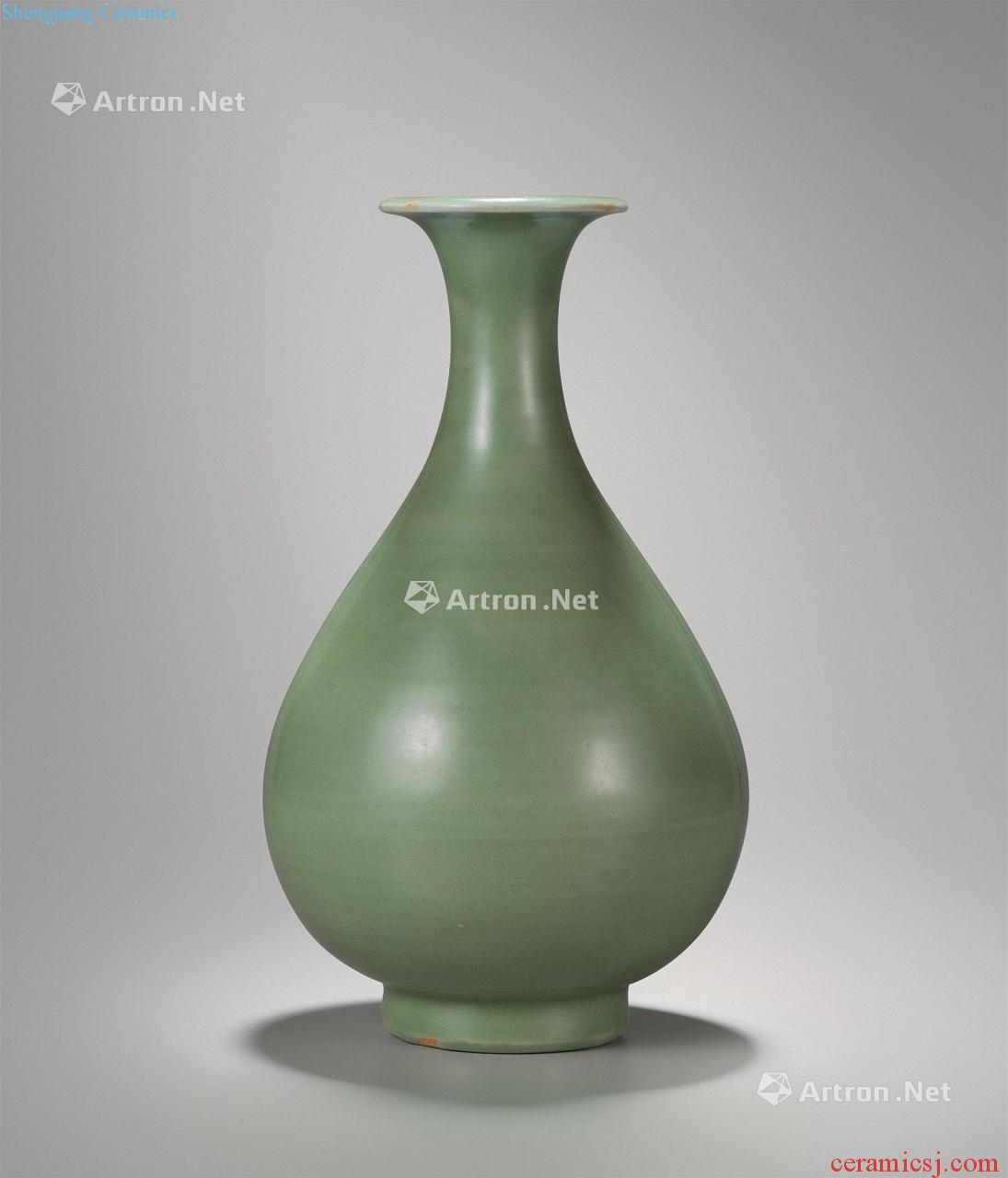 Early Ming dynasty Longquan celadon glaze okho spring bottle