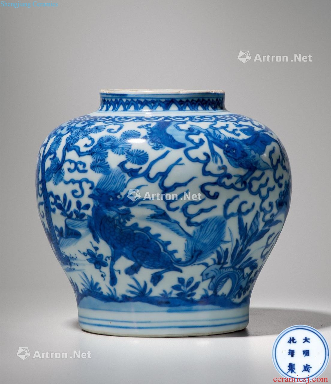 Ming jiajing Blue sea grain canister