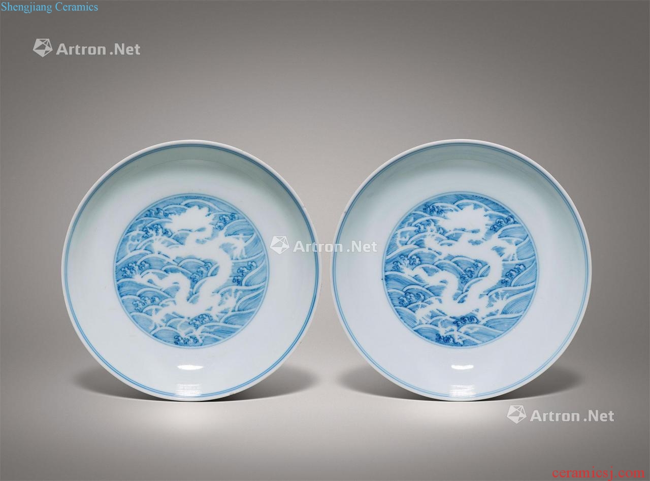 Qing yongzheng Blue sea dragon plate (a)
