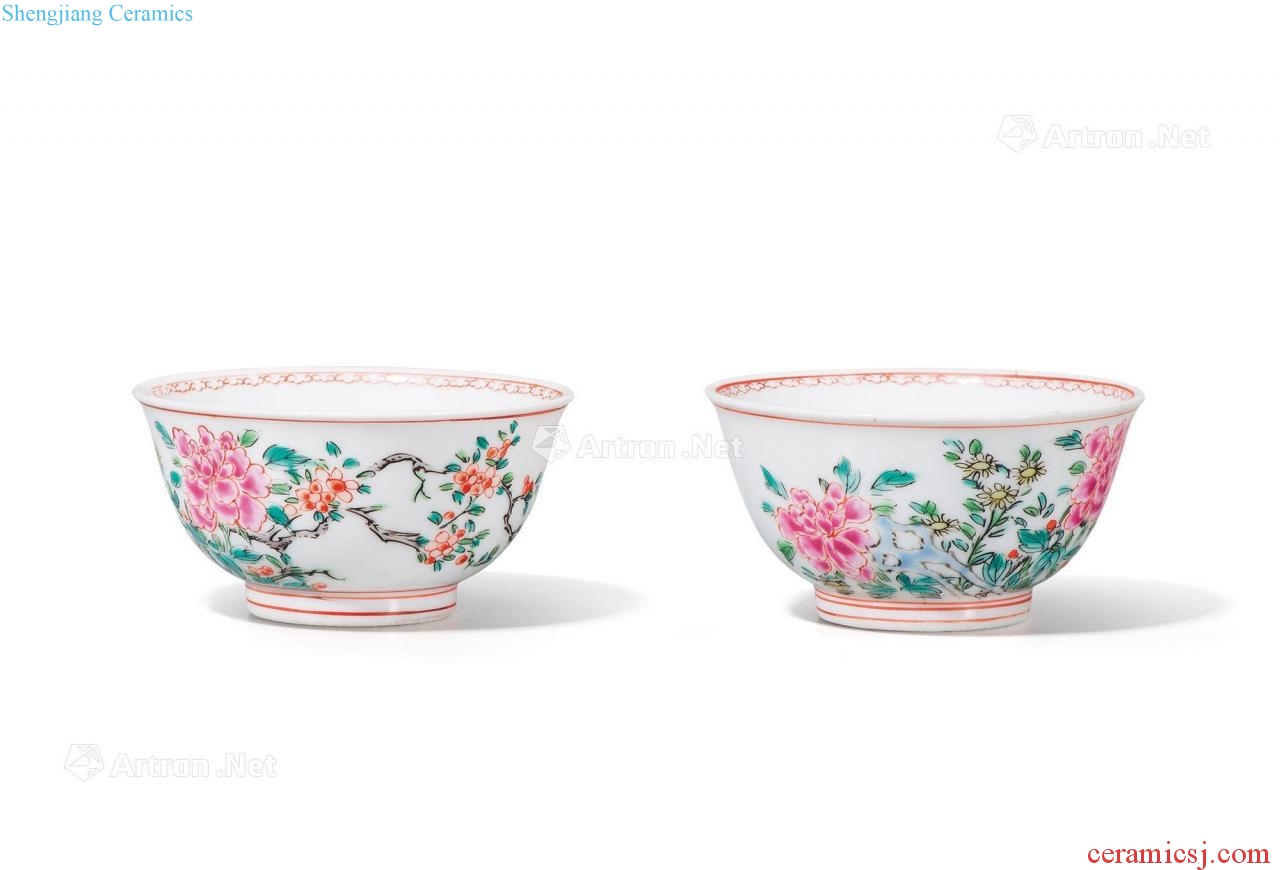 Qing yongzheng pastel flowers grain cup (a)