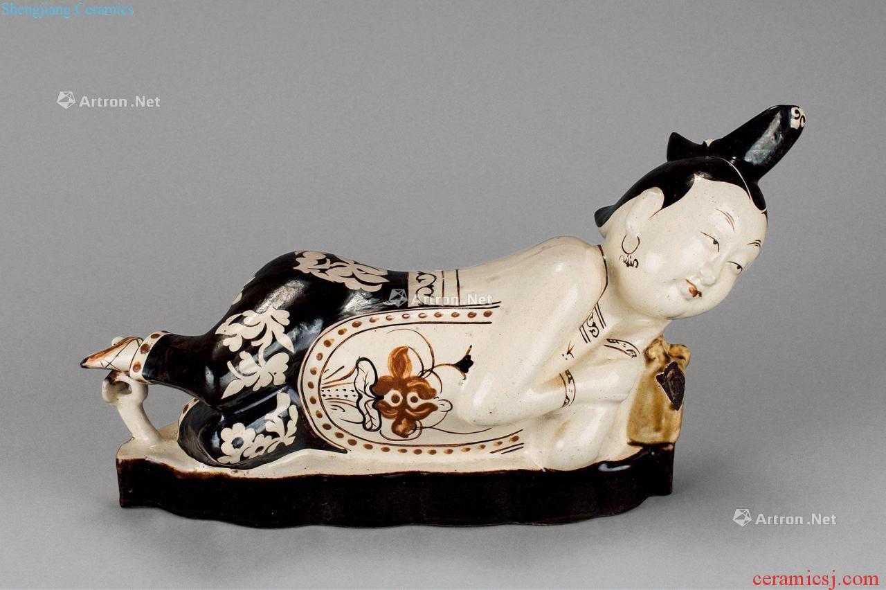 In the Ming dynasty Magnetic state kiln lady lying pillow